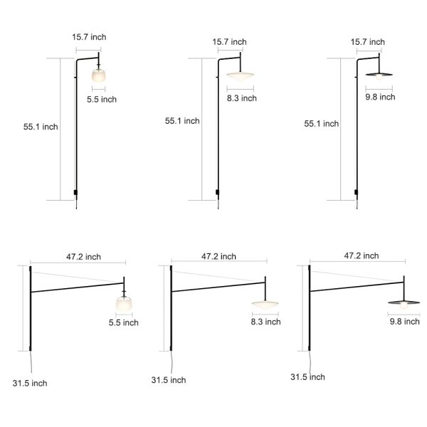 Minimalist Metal Long Pole Arm Tempo LED Wall Sconce - Image 7