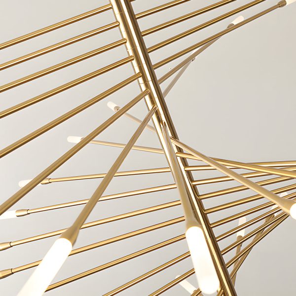 Modern Chandelier Rotating Fireworks, Black/Gold - Image 7