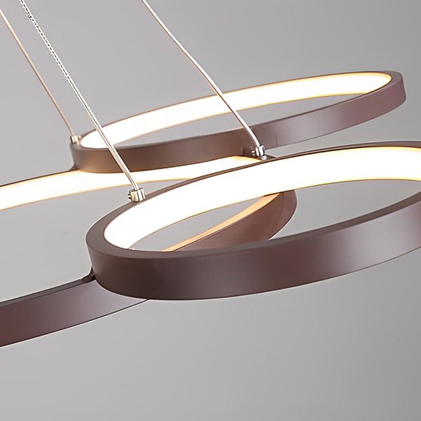 3 Rings Chandelier Dimmable Kitchen Dining Room Lighting Ceiling Lights with Remote Control - Image 9