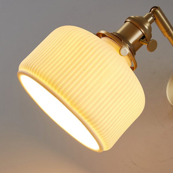 Modern Minimalist Striped Ceramic Jar 1-Light Wall Sconce Lamp - Image 16