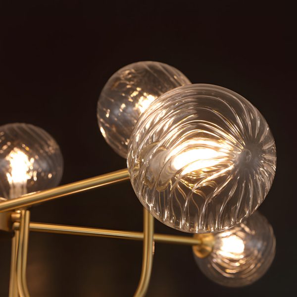 Amber Glass Globe Molecule Chandelier - Image 7