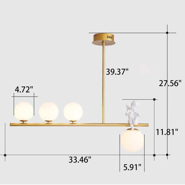 Nordic Luxury Long Glass Ball Angel Island Light 3/4 Light Chandelier - Image 12