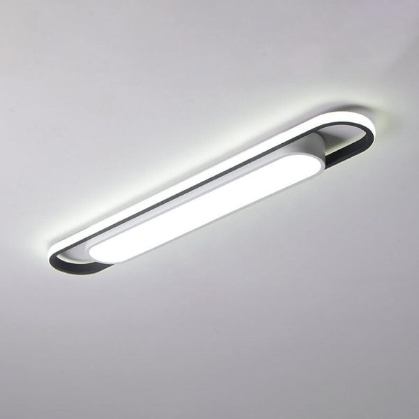 Modern Nordic Geometric Rectangular Acrylic Iron LED Flush Mount Ceiling Light - Image 5