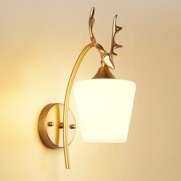 Nordic Creative Antler Glass Cone Shade 1-Light Wall Sconce Lamp - Image 14