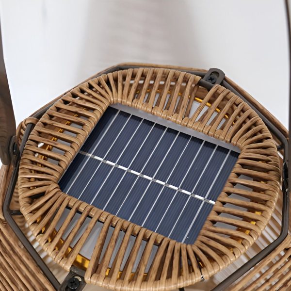 Rattan Lantern Shaped LED Waterproof Portable Modern Outdoor Floor Lamp - Image 13