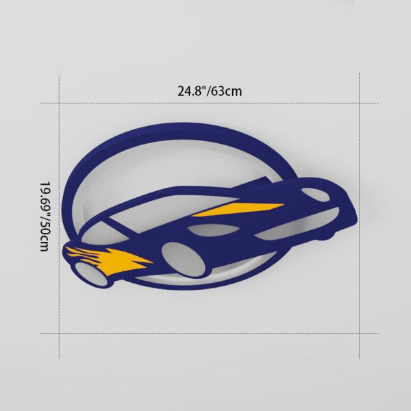 Contemporary Creative Iron Acrylic Cartoon Sports Car LED Kids Flush Mount Ceiling Light For Bedroom - Image 6