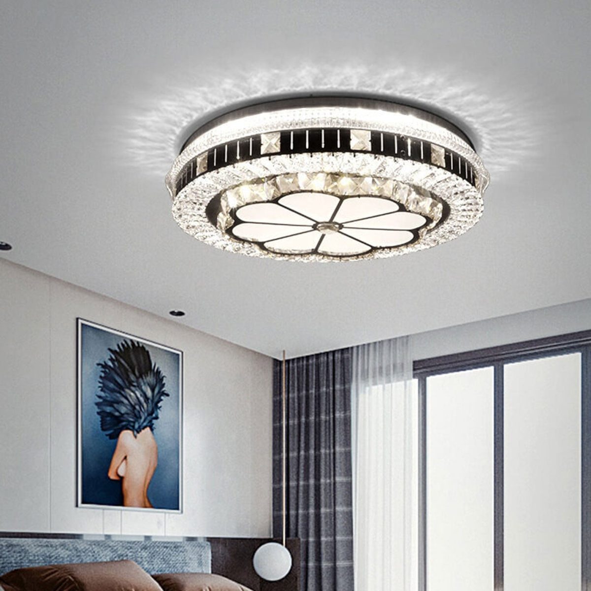 Nordic Light Luxury Round Design Multi-Style LED Flush Mount Light - Image 1
