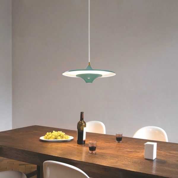 13.8'' 1-Light Round UFO Pendant Lights LED Metal Hanging Lighting Small Spaceship Pendant Lamp for Bar - Image 5