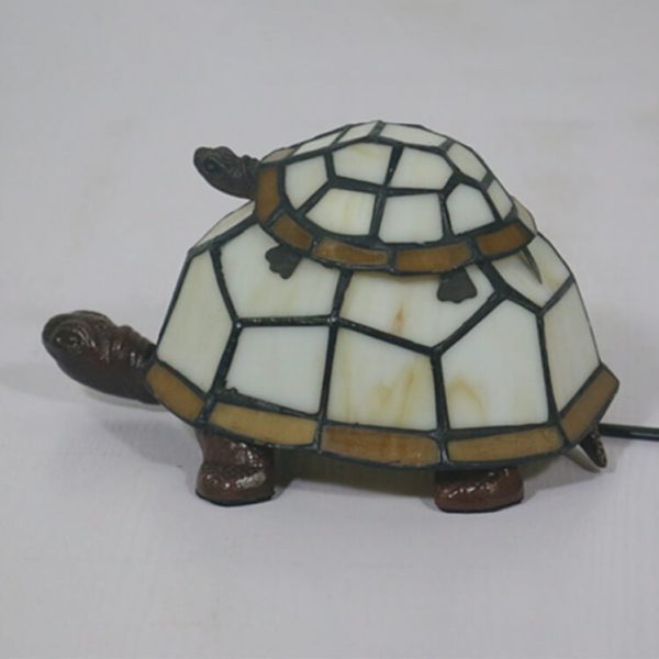 European Tiffany Turtle Stained Glass 1-Light Night Light Table Lamp - Image 4
