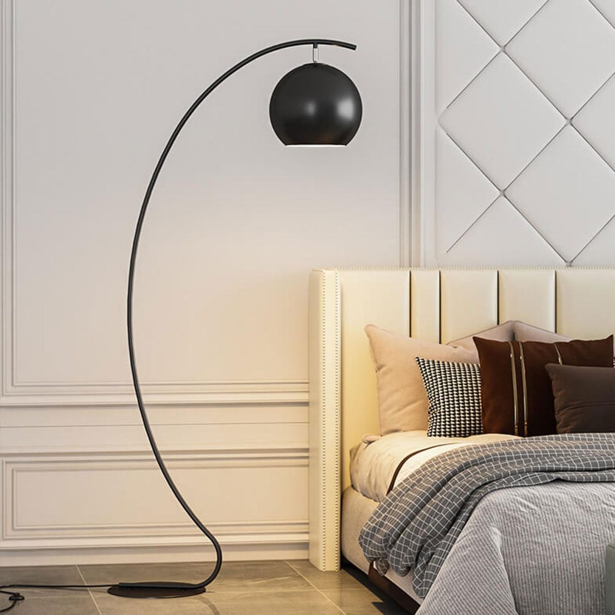 Nordic Minimalist Curved Line Dome 1-Light Standing Floor Lamp - Image 2