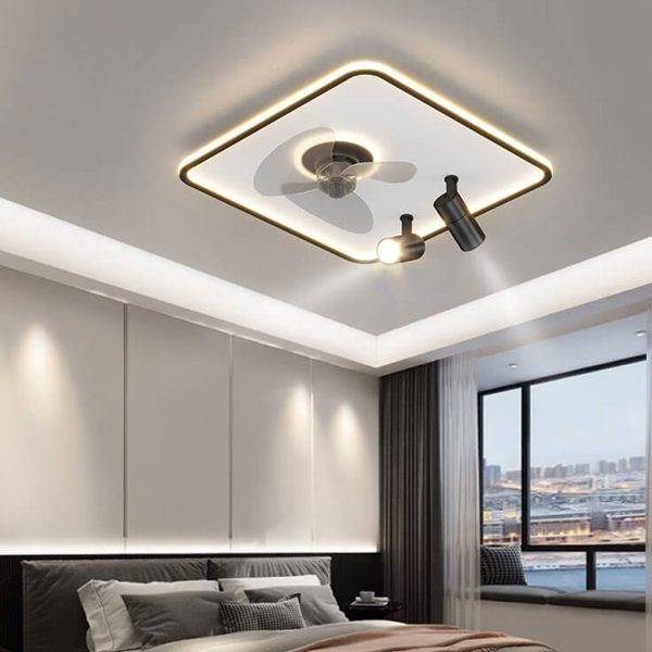 Minimalist Ultra-thin Square Spotlight  LED Flush Mount Ceiling Fan Light - Image 18