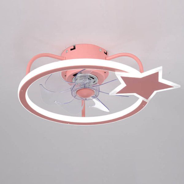 Childlike Star/Dolphin Design Quiet LED Flush Mount Fan Light - Image 14