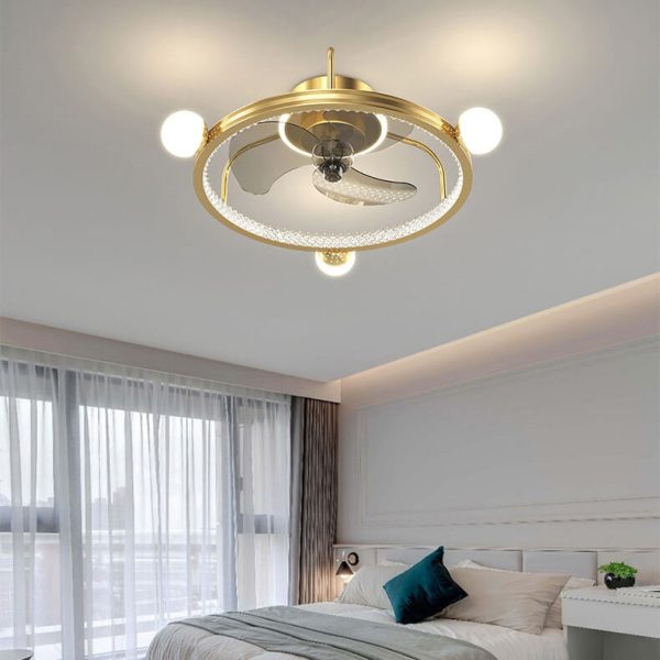 Modern Light Luxury Circle Full Star Design LED Flush Mount Ceiling Fan Light - Image 14