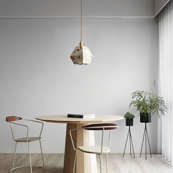 Retro Creative Terrazzo Concrete Eye Protection Nordic LED Chandelier - Image 3