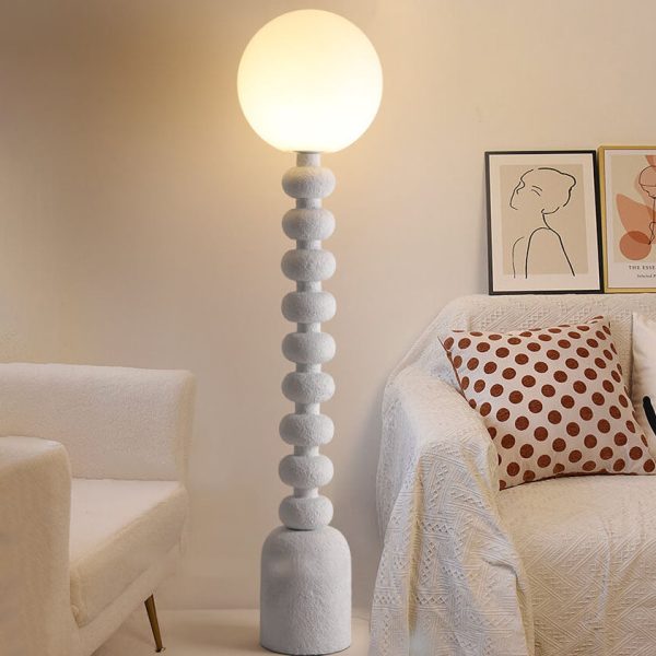 Modern Wabi-sabi Resin Gourd Round Ball Acrylic 1-Light Standing Floor Lamp - Image 2