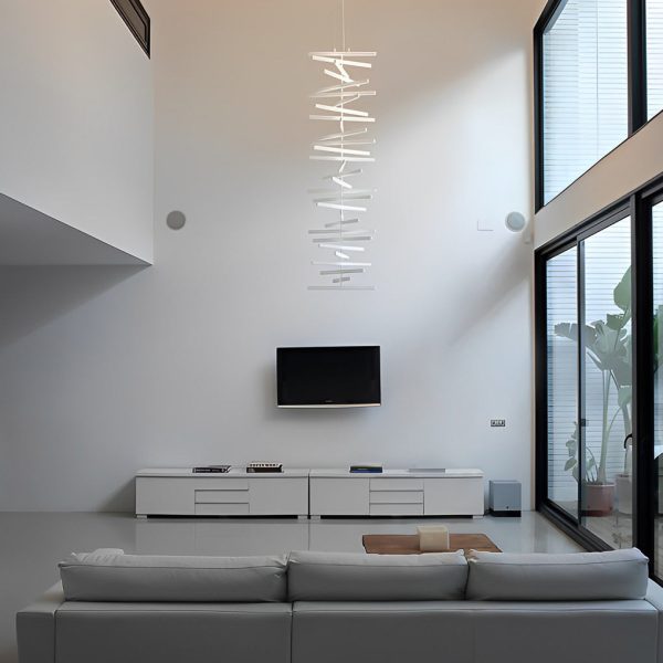 Waves Fishbone Strip Stepless Dimming LED Nordic Chandelier Pendant Light - Image 5