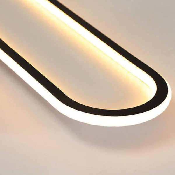 Modern Minimalist Long Iron Silicone LED Flush Mount Ceiling Light For Bedroom - Image 7