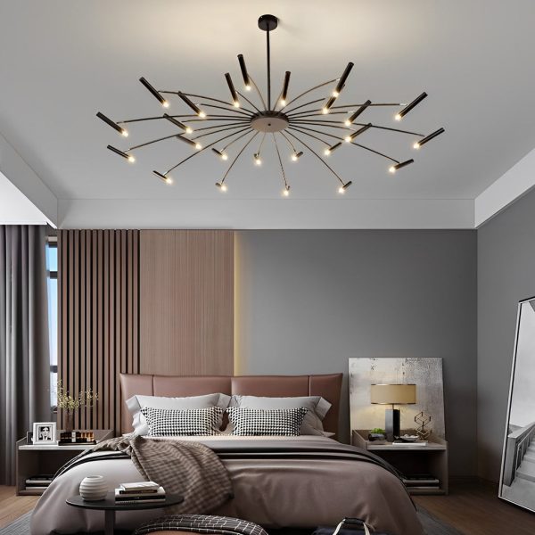 Adjustable Metal DIY Three Step Dimming LED Minimalist Chandelier - Image 11