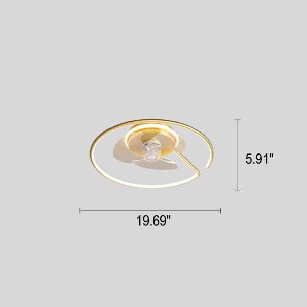 Minimalist Light Luxury Round Ring LED Invisible Flush Mount Ceiling Fan Light - Image 4