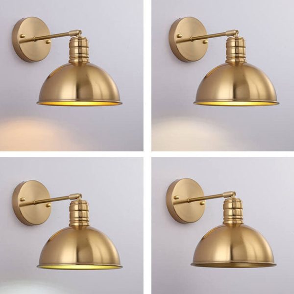Modern Simple Iron Plated Brass Cone Round 1-Light Wall Sconce Lamp - Image 10
