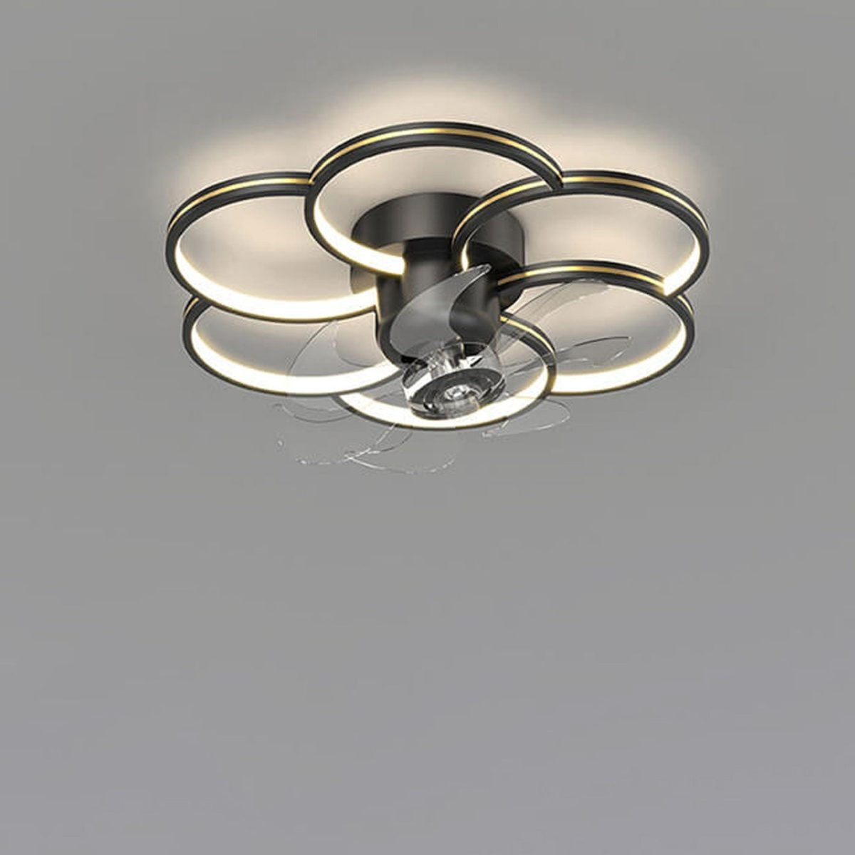 Modern Luxury Flower Petal Design LED Flush Mount Ceiling Fan Light - Image 5