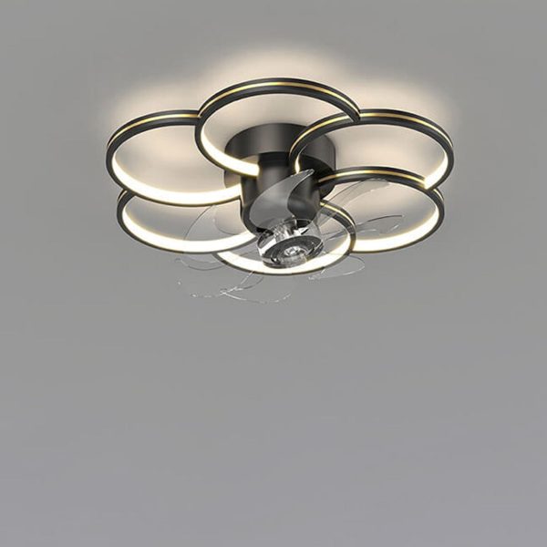 Modern Luxury Flower Petal Design LED Flush Mount Ceiling Fan Light - Image 5