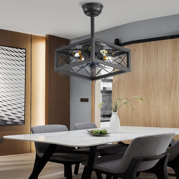 Retro Three Step Dimming LED Mute Bladeless Ceiling Fans with Remote - Image 10