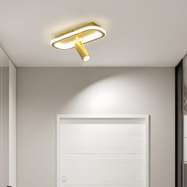 Long Rectangular LED 3 Step Dimming Modern Ceiling Light with Spotlight - Image 5