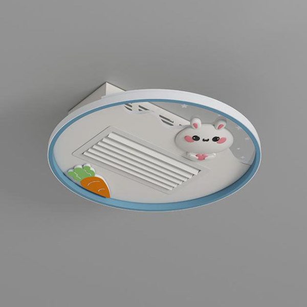 Contemporary Creative Acrylic Astronaut Moon LED Kids Flush Mount Ceiling Invisible Bladeless Fan Light For Bedroom - Image 28