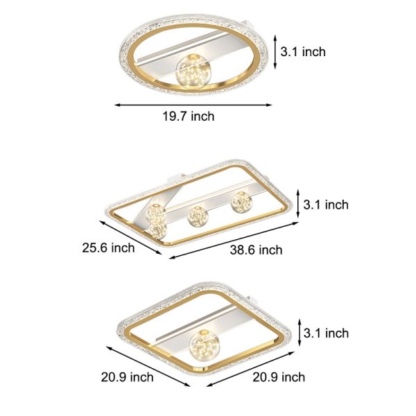 Round Square Rectangular Dimmable LED Ball Decor Modern Ceiling Lights - Image 7