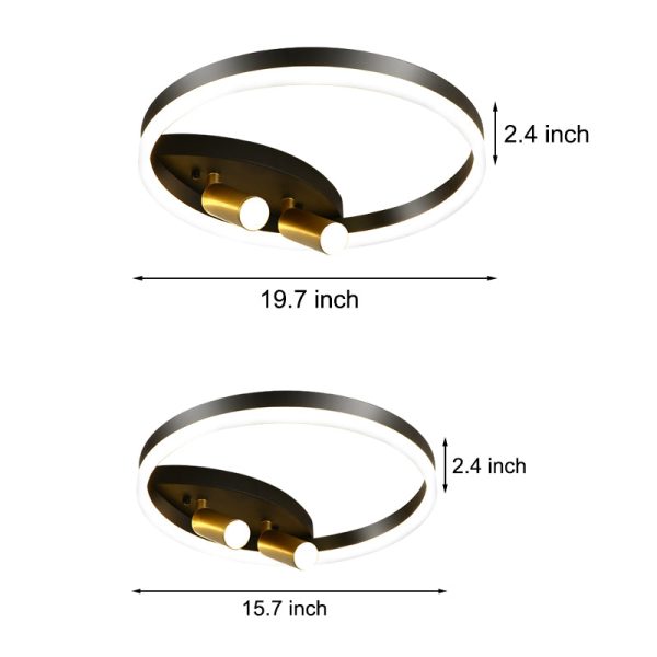 Round 3 Step Dimming LED Creative Modern Ceiling Lights with 2 Spotlights - Image 7