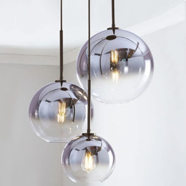 Nordic Gradient Glass 1-Light Globe Pendant Light - Image 2
