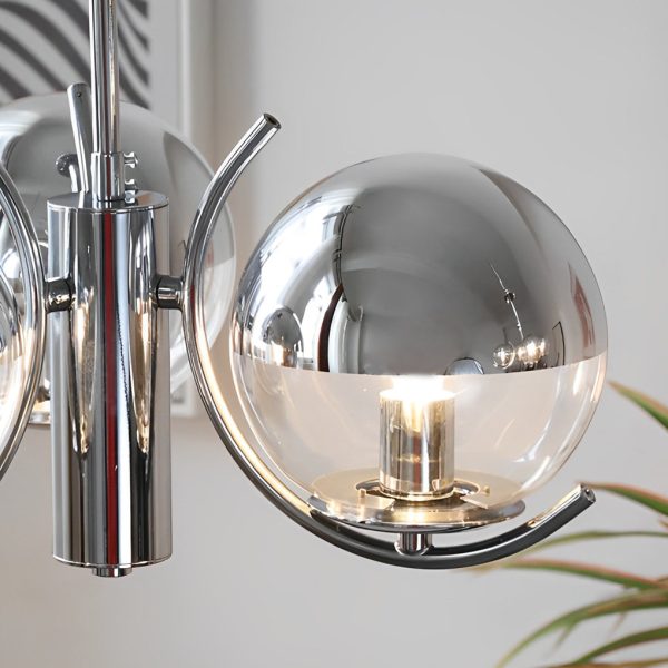 4/5 Lights Glass Globe Ball Electroplating Iron Nordic Chandelier Light - Image 10