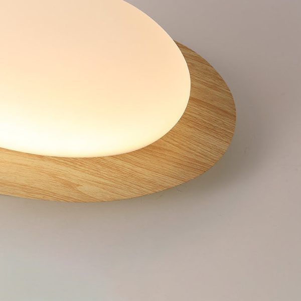 Contemporary Scandinavian Pebble Shape Iron Acrylic LED Flush Mount Ceiling Light For Bedroom - Image 9