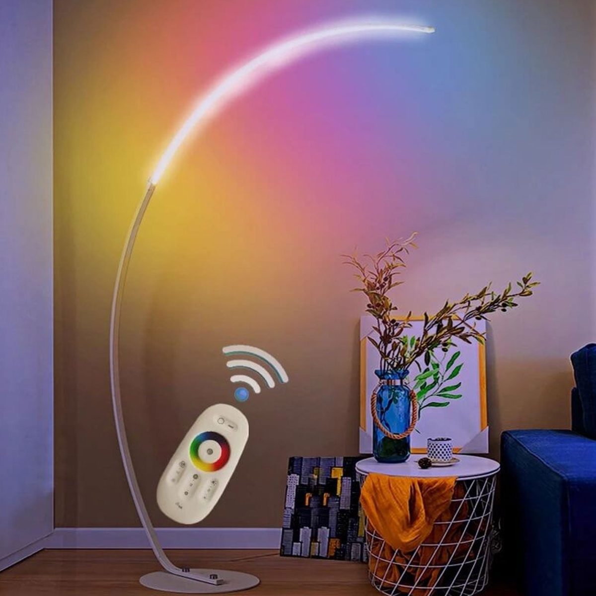 Minimalist Curved Line LED Aluminum Standing Floor Lamp - Image 7