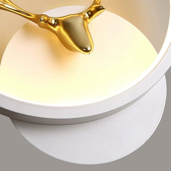 Round Square Creative Antlers Design LED Modern Wall Lamp Bedside Light - Image 14