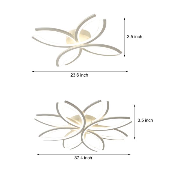 LED Flush Mount Flower-Shaped Acrylic Ceiling Light White/Gray Ceiling Lighting Fixture for Living Room - Image 9