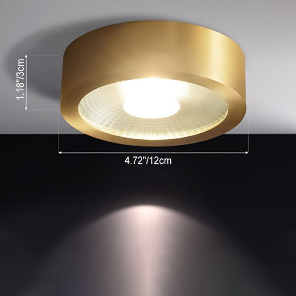 Modern Cylindrical Brass LED Spotlight Flush Mount Ceiling Light - Image 16