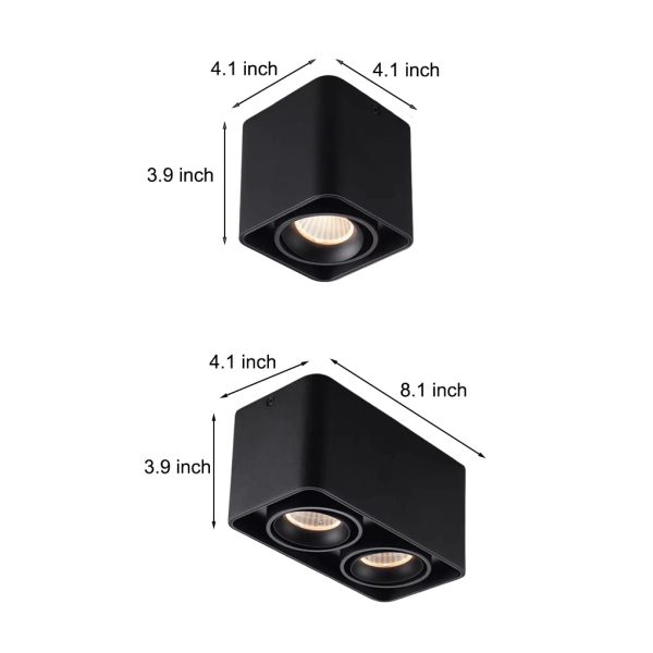 Square Adjustable Lamp Head Three Step Dimming LED Ceiling Grille Light - Image 8