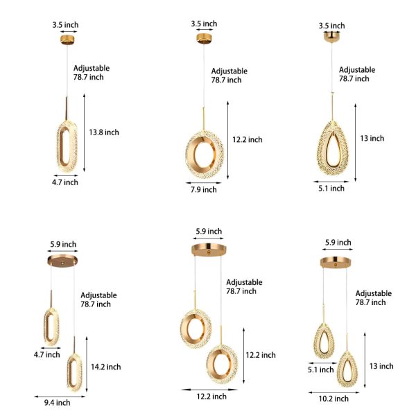 Circle Water Drop Minimalist Three Step Dimming LED Modern Pendant Lights - Image 8