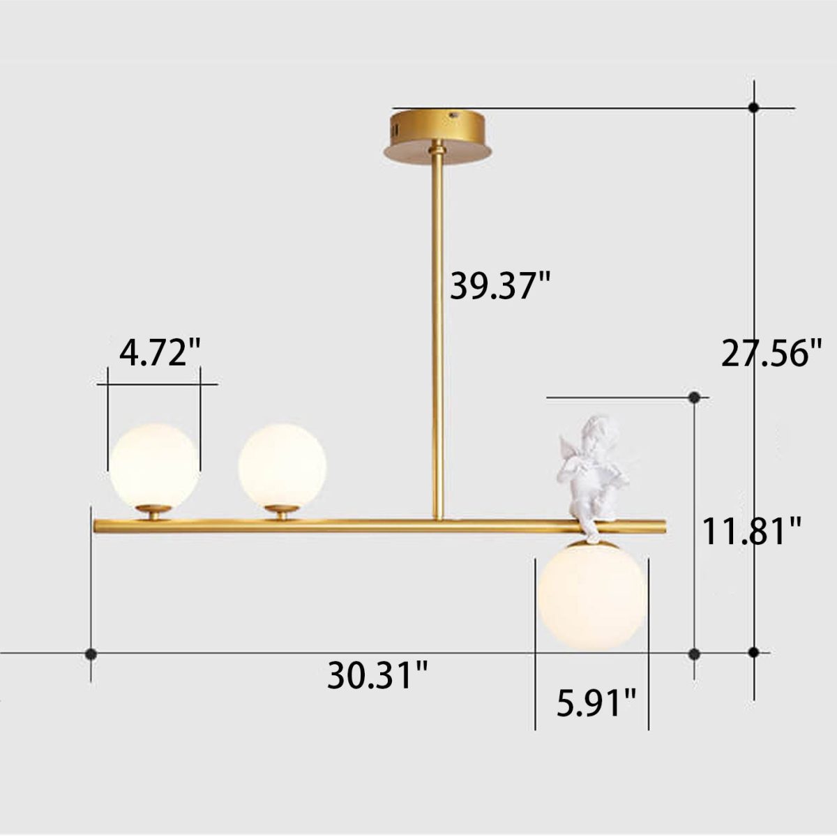 Nordic Luxury Long Glass Ball Angel Island Light 3/4 Light Chandelier - Image 13
