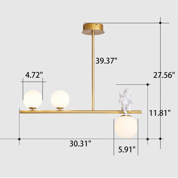 Nordic Luxury Long Glass Ball Angel Island Light 3/4 Light Chandelier - Image 13