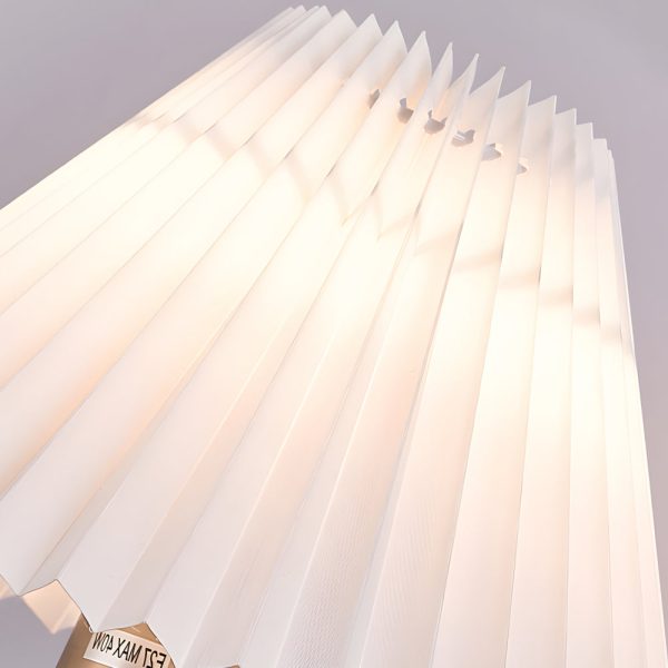 Vintage 1-Light Dimmable Metallic Armed Sconce with Pleated Fabric Shade - Image 8