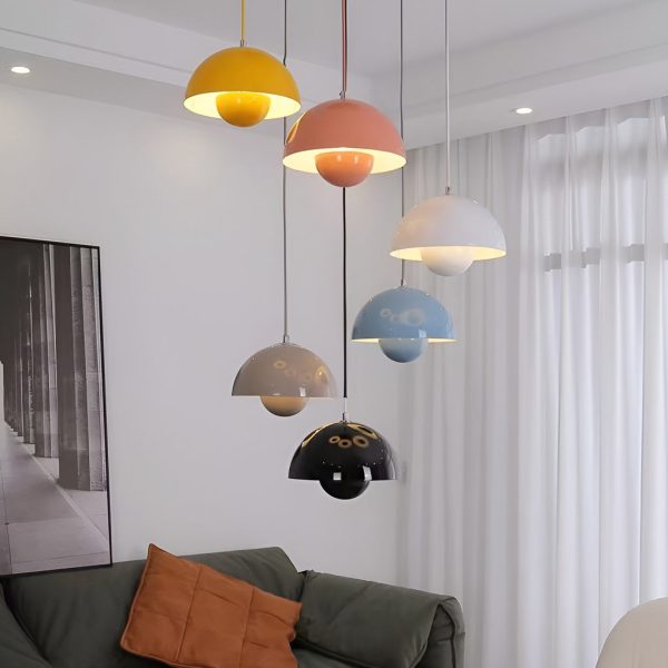 1-Light Metal Mushroom Nordic Flowerpot Pendant Light - Image 4
