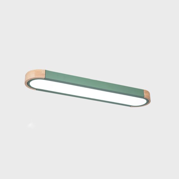 Contemporary Scandinavian Long Oval Iron Log Acrylic LED Flush Mount Ceiling Light For Bedroom - Image 18