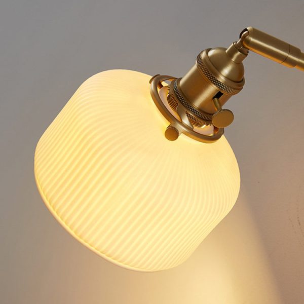 Modern Minimalist Striped Ceramic Jar 1-Light Wall Sconce Lamp - Image 17