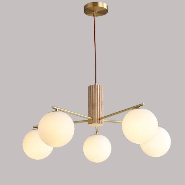 Modern Creative Minimalist Copper Glass Sphere 3/5-Light Chandelier - Image 7