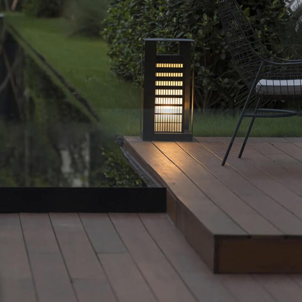 Solar Metal Square Shape Outdoor LED Lawn Patio Floor Lamp - Image 2