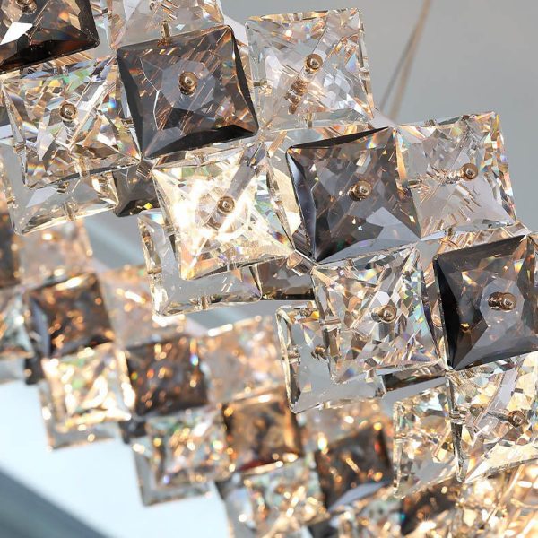 Contemporary Luxury Crystal Diamond Circle Plated Hardware 5/6/7/8/10/14 Light Chandelier For Living Room - Image 14
