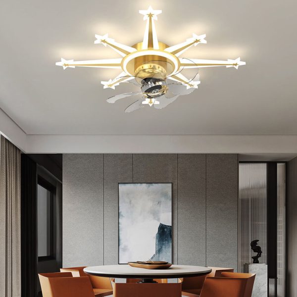 Childlike Creative Meteor Design LED Flush Mount Ceiling Fan Light - Image 8
